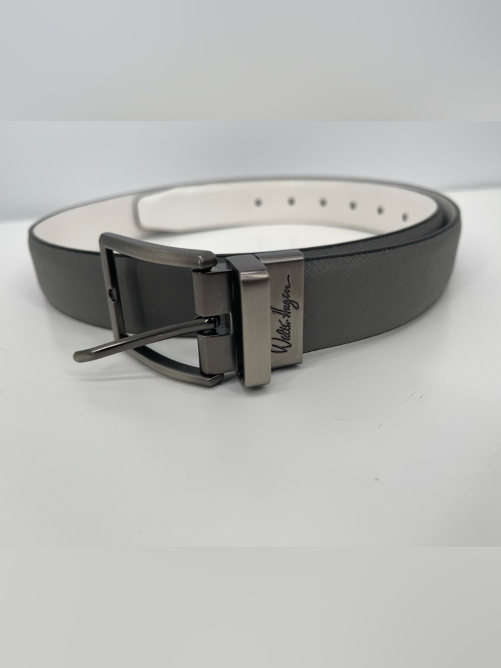Walter Hagen Men’s Gary Belt with Brushed Gunmetal Buckle
